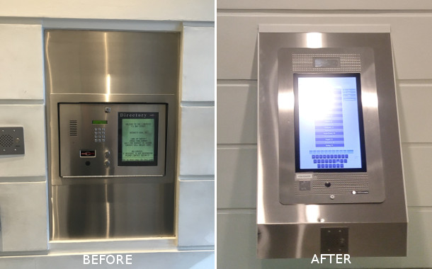 before and after mircom intercom installation in condo
